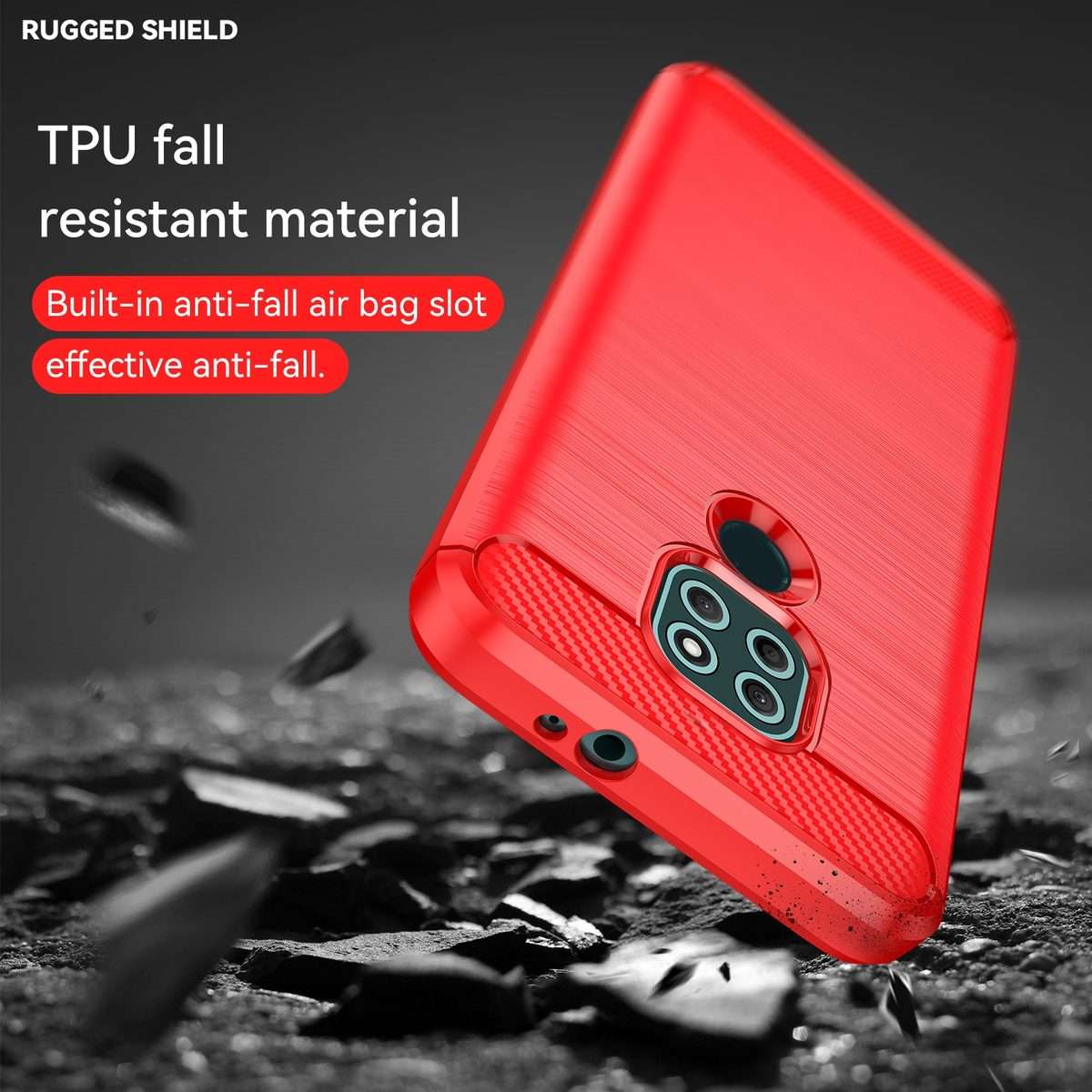 For Lenovo Lemon K12 Brushed Texture Carbon Fiber TPU Phone Case(Red)