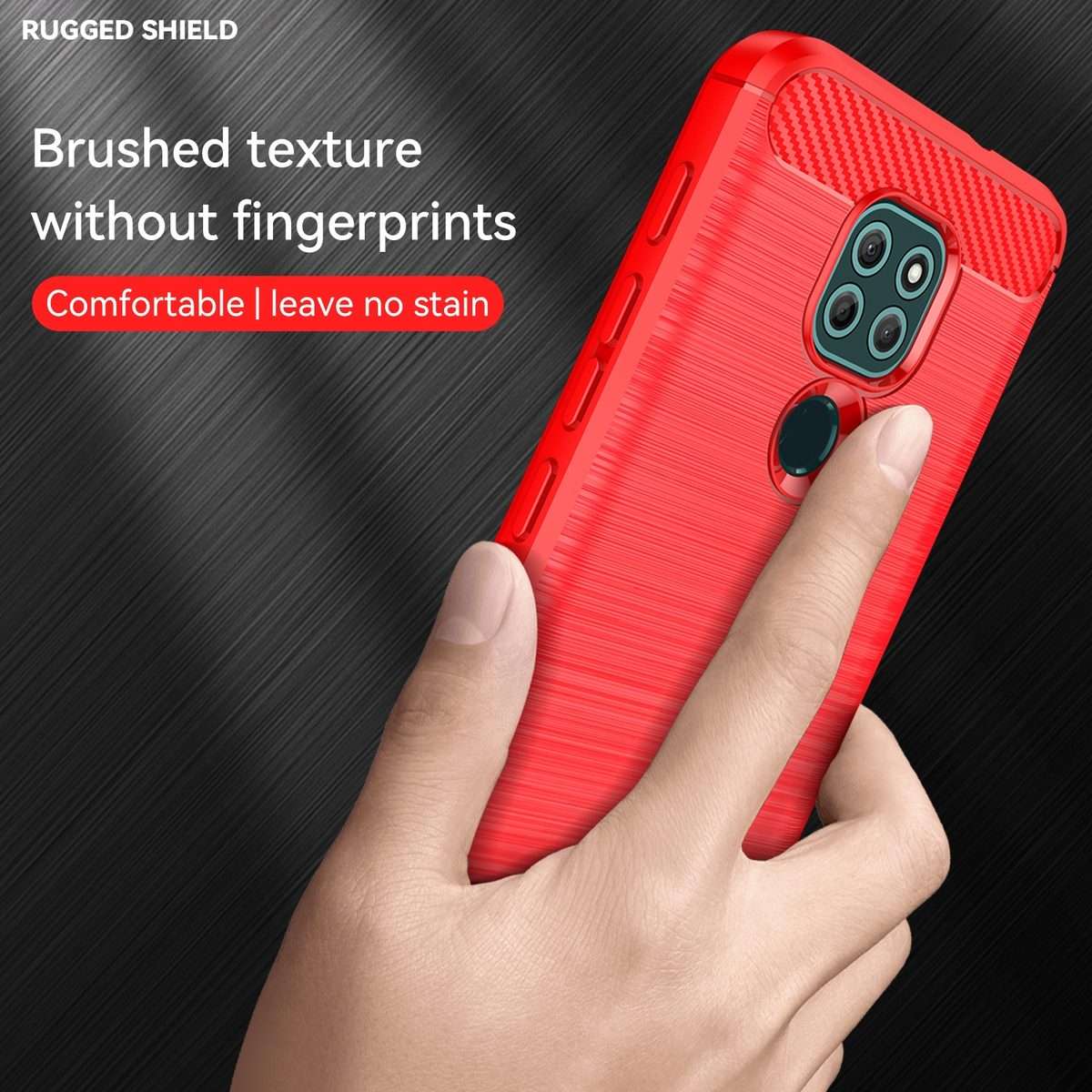 For Lenovo Lemon K12 Brushed Texture Carbon Fiber TPU Phone Case(Red)