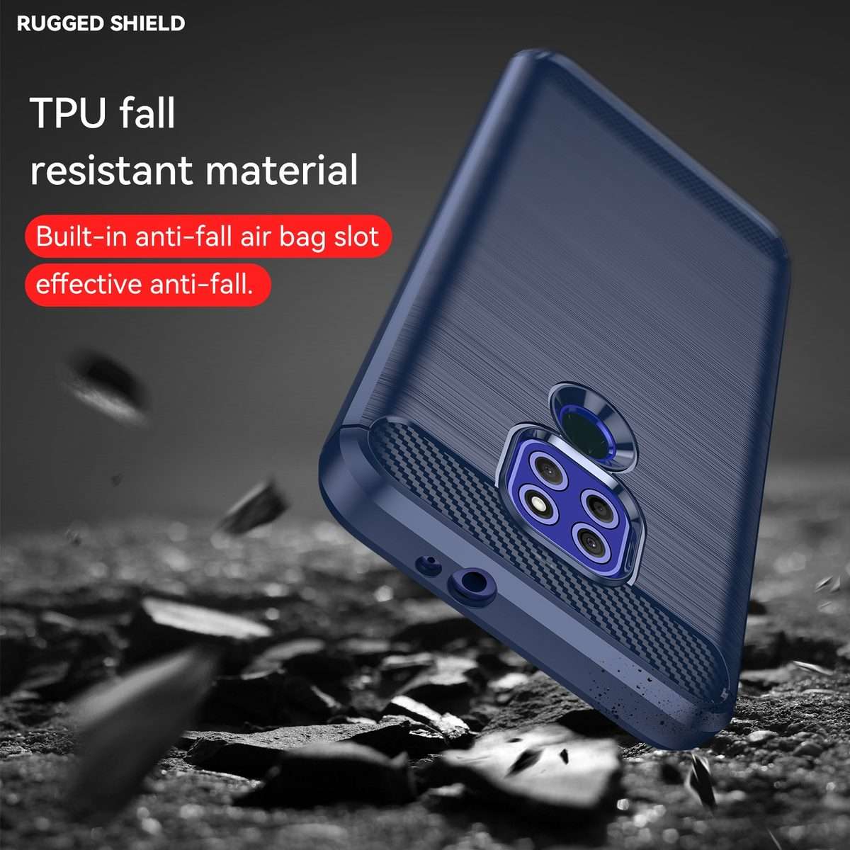 For Lenovo Lemon K12 Brushed Texture Carbon Fiber TPU Phone Case(Blue)