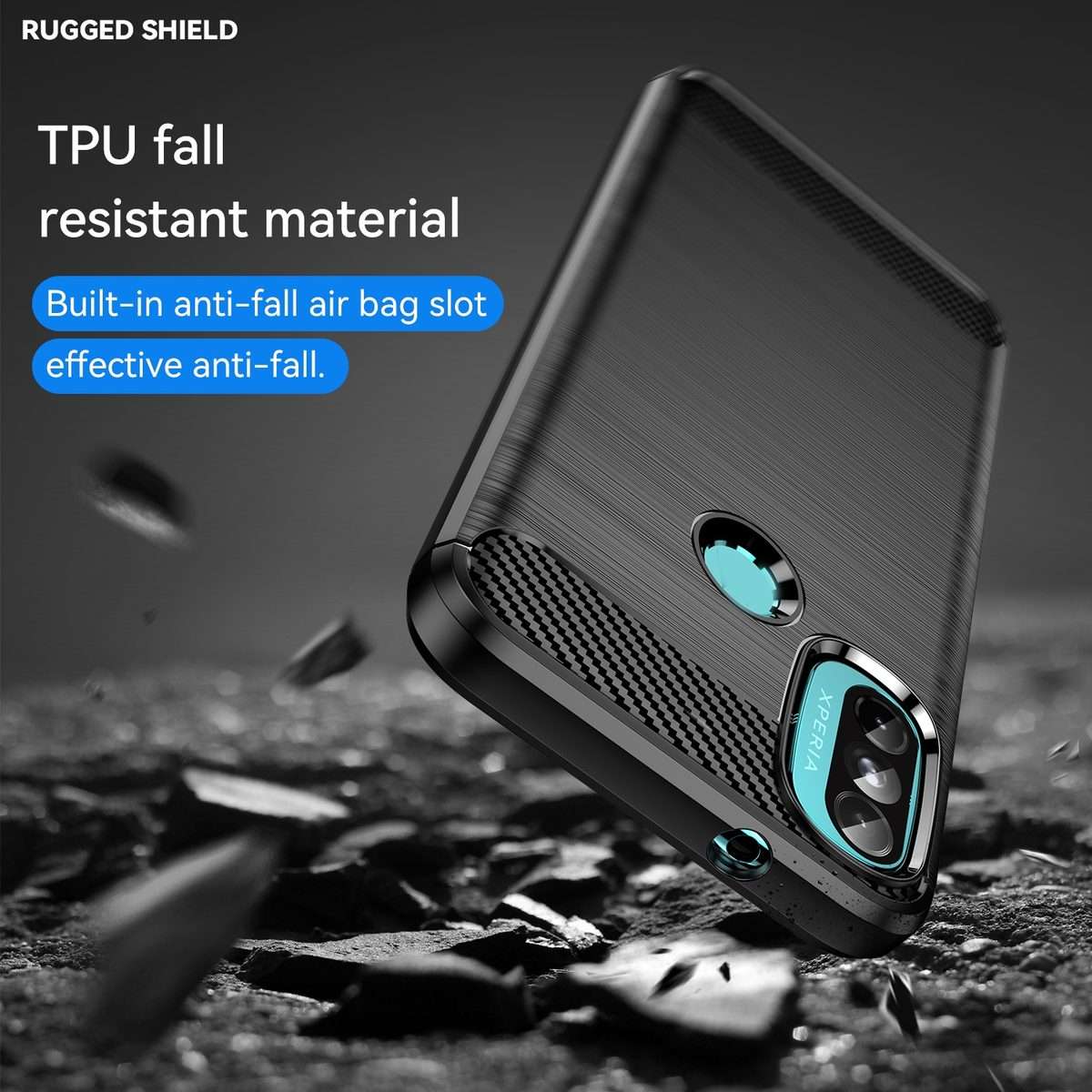 For Lenovo K14 Brushed Texture Carbon Fiber TPU Phone Case(Black)