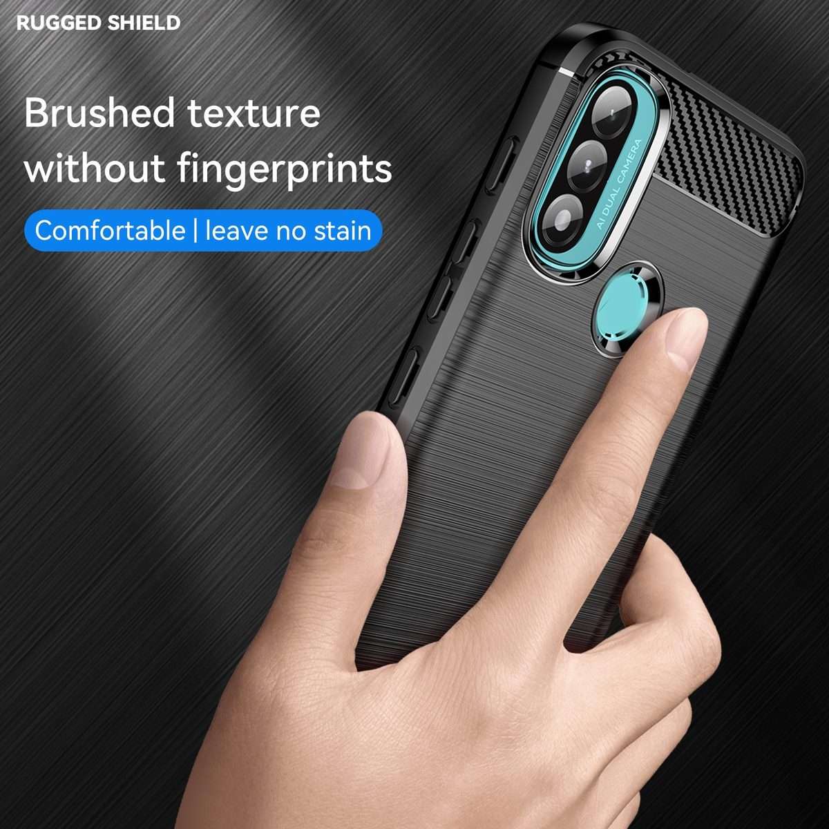 For Lenovo K14 Brushed Texture Carbon Fiber TPU Phone Case(Black)