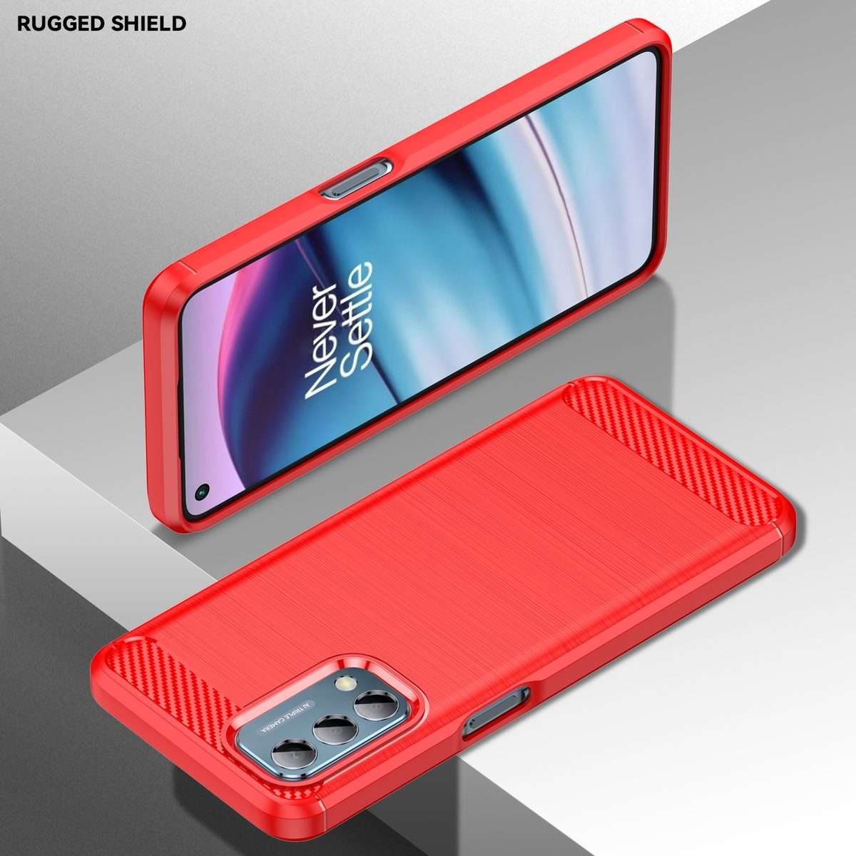 For Lenovo K14 Brushed Texture Carbon Fiber TPU Phone Case(Red)
