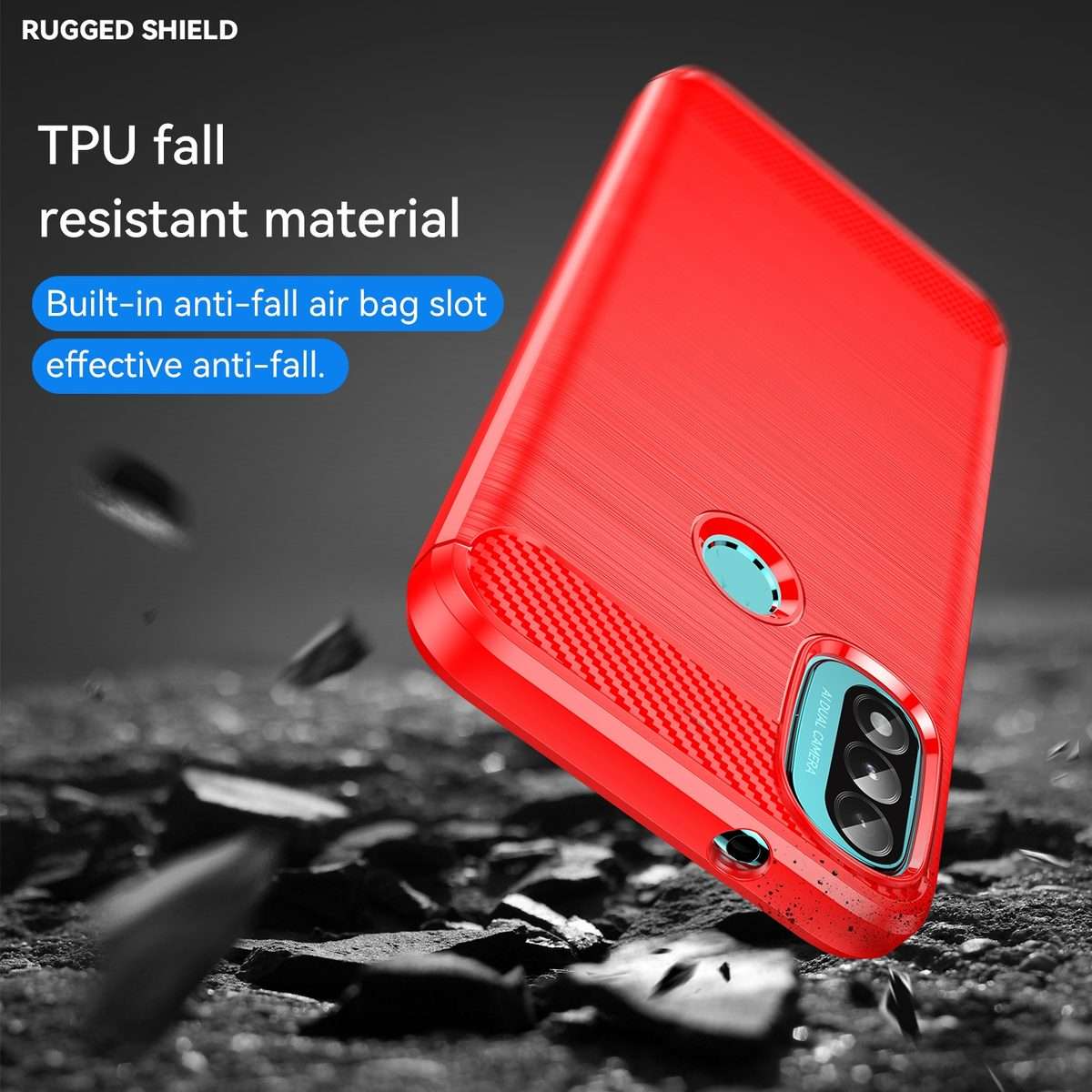 For Lenovo K14 Brushed Texture Carbon Fiber TPU Phone Case(Red)