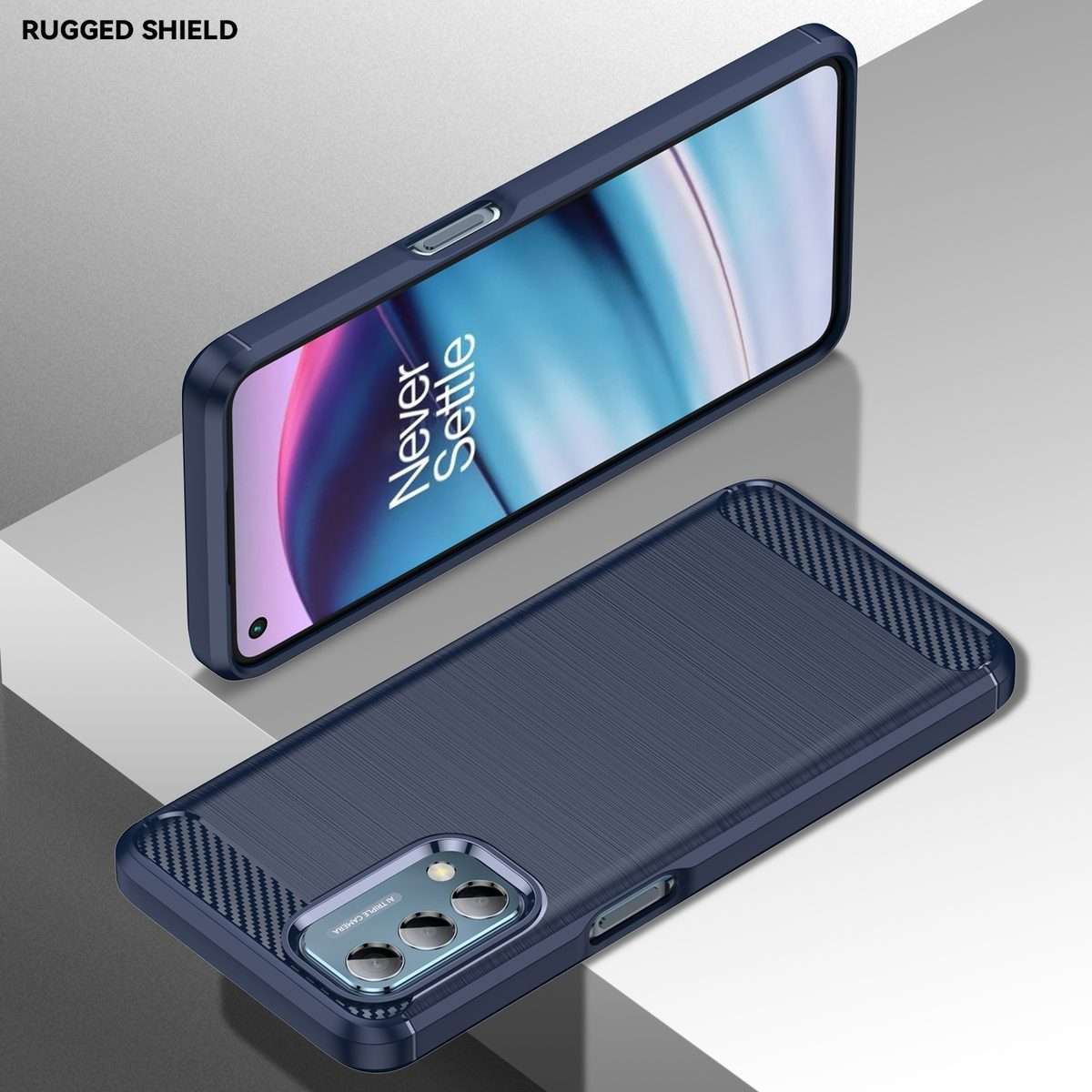 For Lenovo K14 Brushed Texture Carbon Fiber TPU Phone Case(Blue)