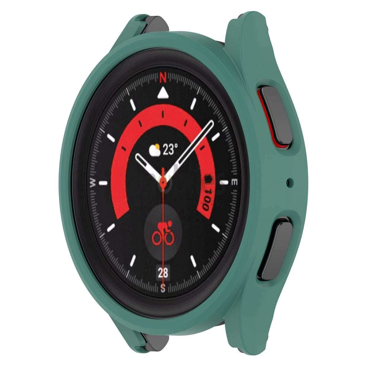 For Samsung Galaxy Watch5 Pro 45mm Half Coverage Hollowed PC Protective Case(Green)
