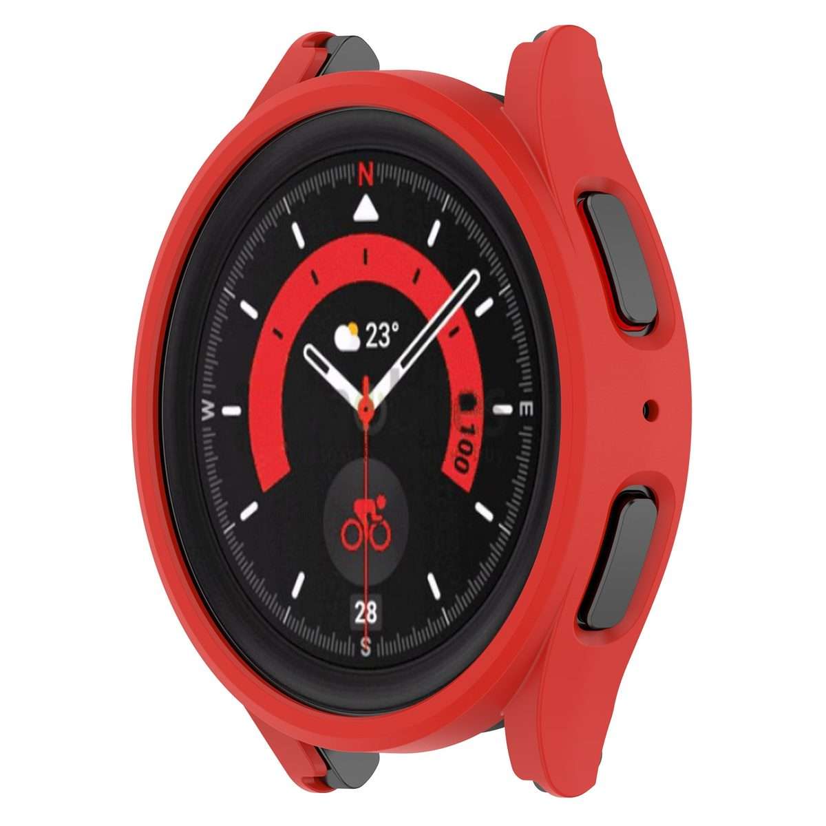 For Samsung Galaxy Watch5 Pro 45mm Half Coverage Hollowed PC Protective Case(Red)