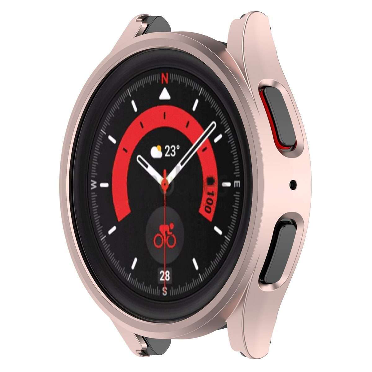 For Samsung Galaxy Watch5 Pro 45mm Half Coverage Hollowed PC Protective Case(Rose Gold)
