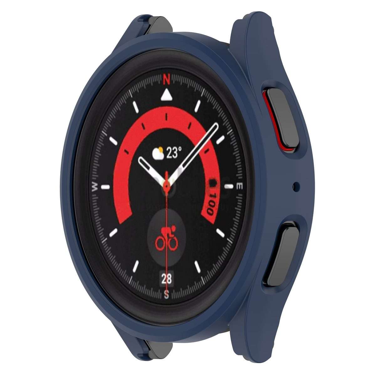For Samsung Galaxy Watch5 Pro 45mm Half Coverage Hollowed PC Protective Case(Midnight Blue)