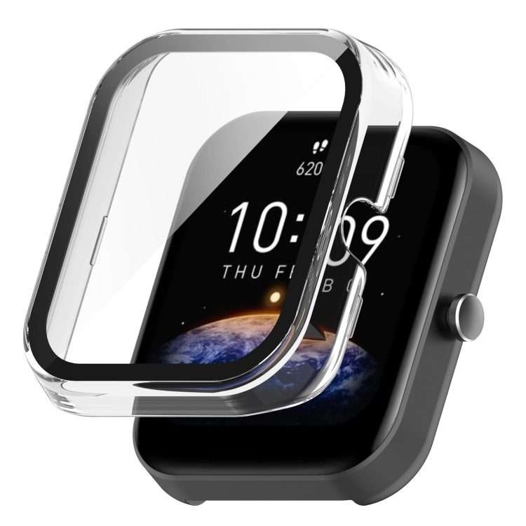 For Amazfit Bip3 / Bip3 Pro PC+ Toughened Film Fully Enclosed Protective W ... (Transparent White)