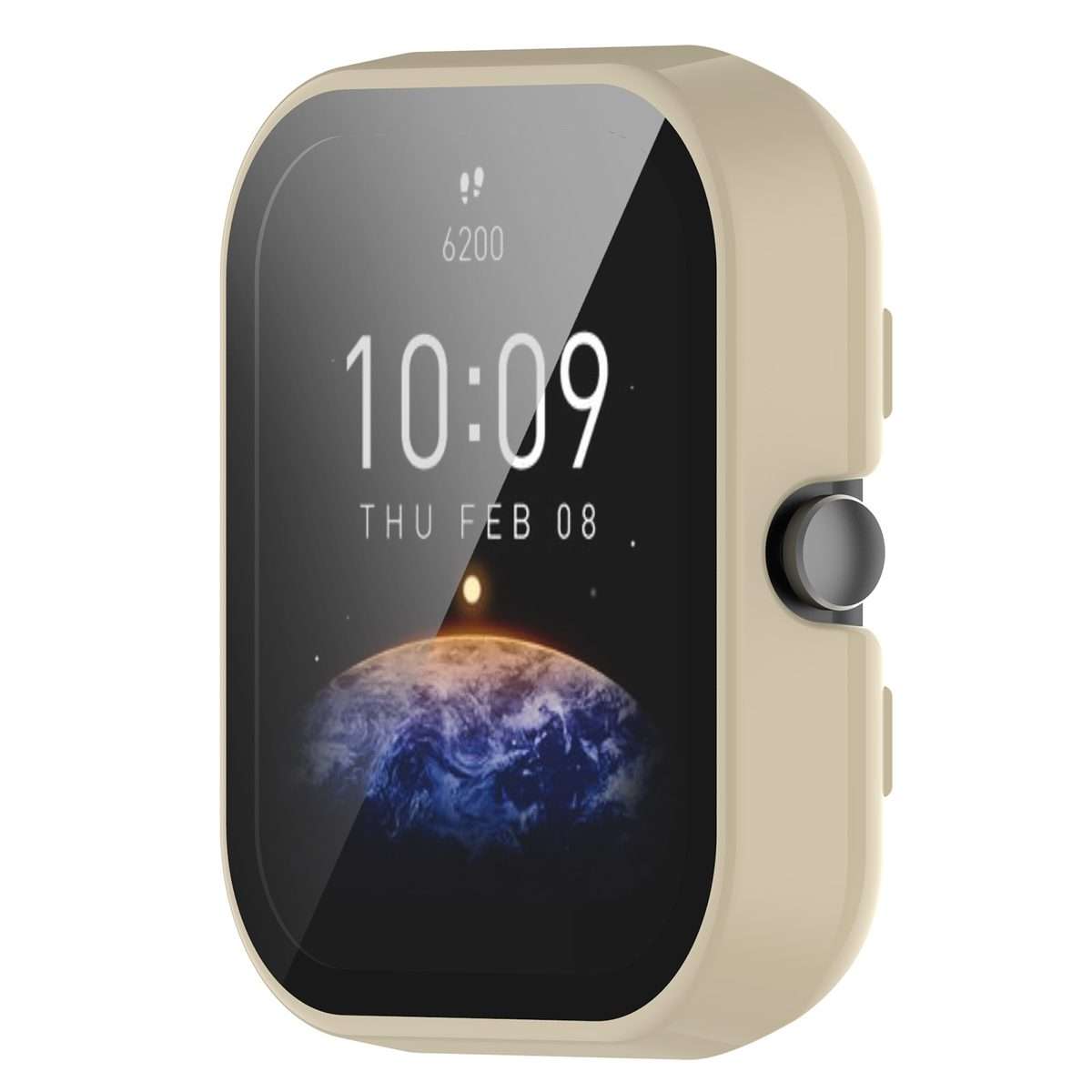 For Amazfit Bip3 / Bip3 Pro PC+ Toughened Film Fully Enclosed Protective Watch Case(Ivory White)
