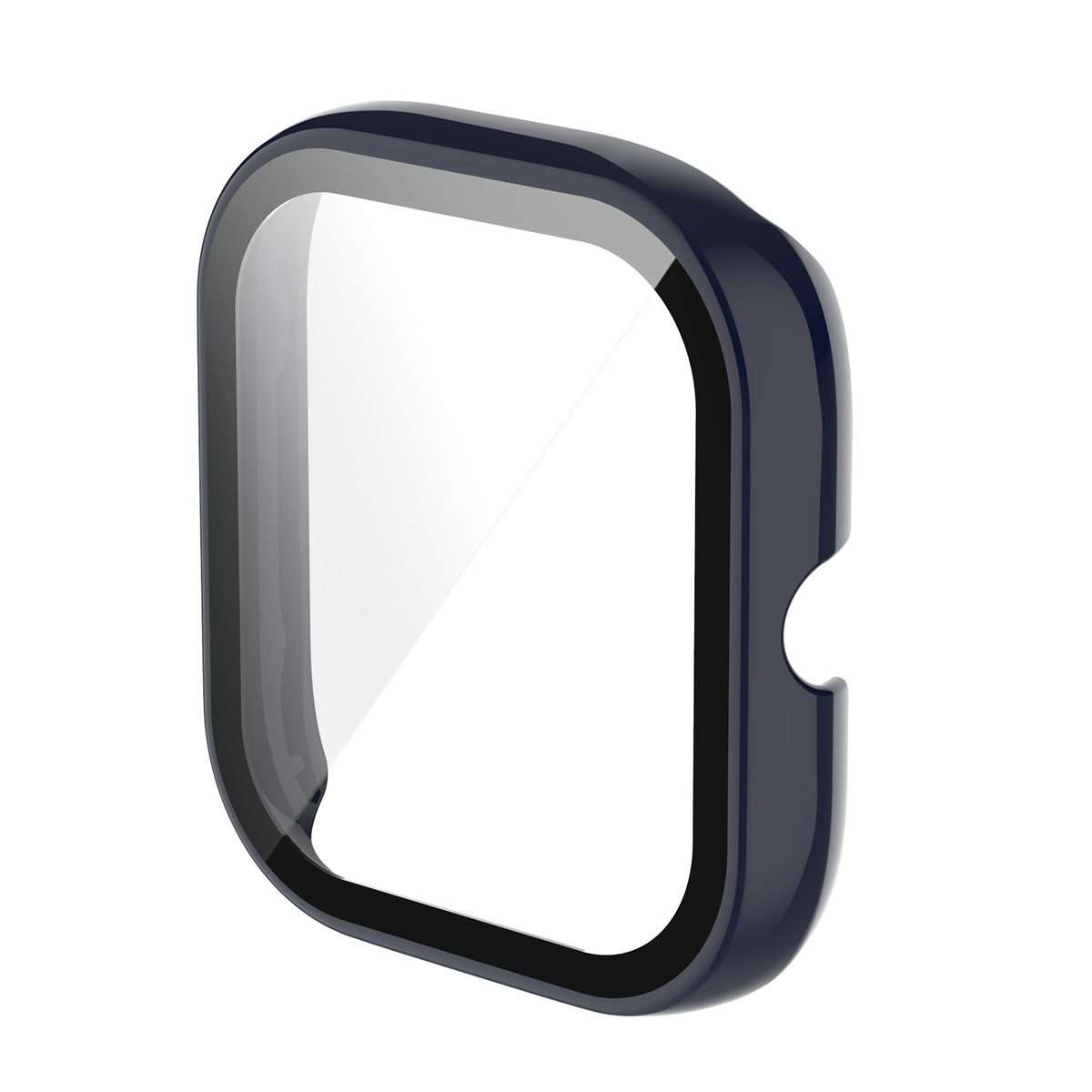For Amazfit Bip U / Bip U Pro / Pop / Pop Pro PC + Tempered Glass Integrated Protec ... (Ink Blue)