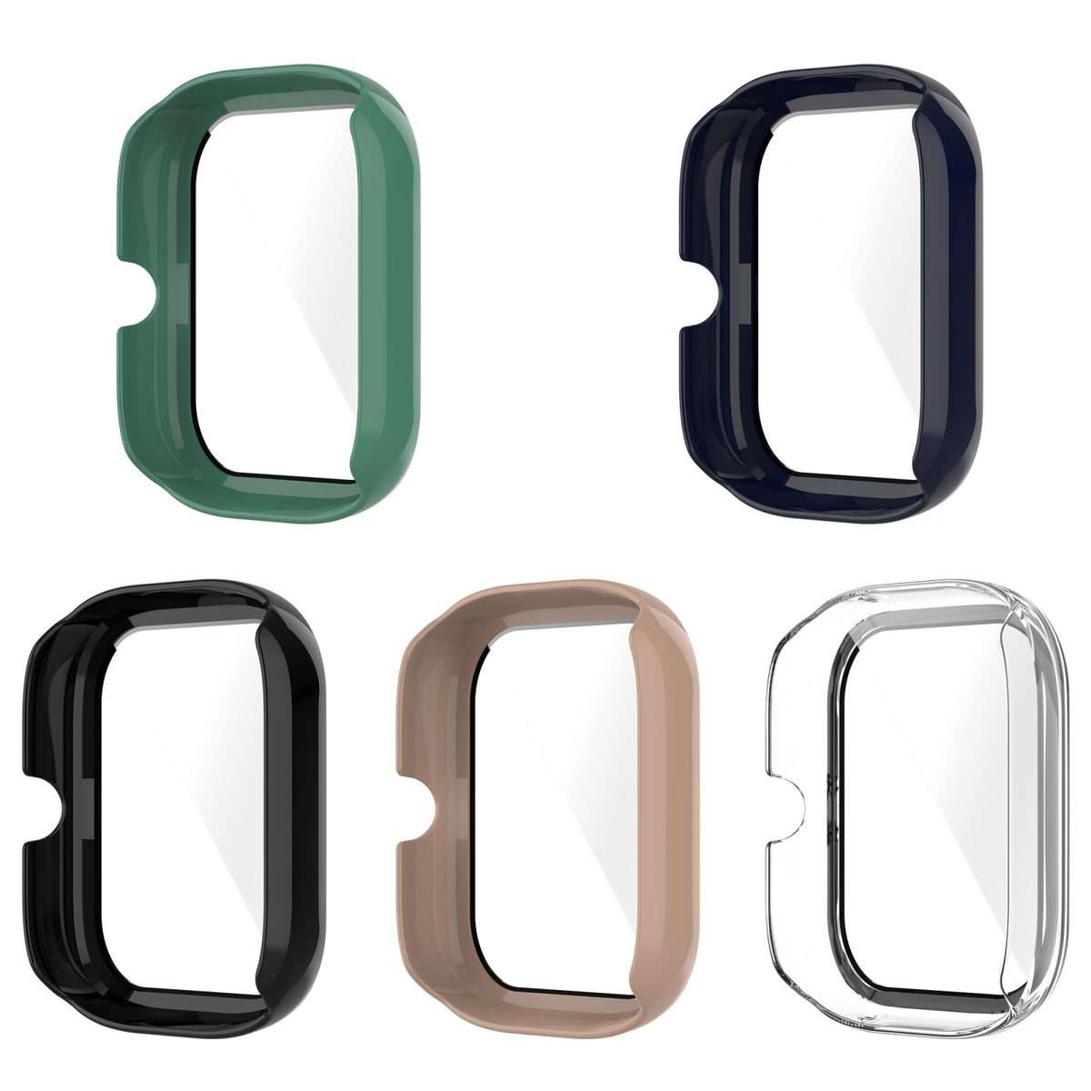 For Amazfit Bip U / Bip U Pro / Pop / Pop Pro PC + Tempered Glass Integrat ... (Transparent White)