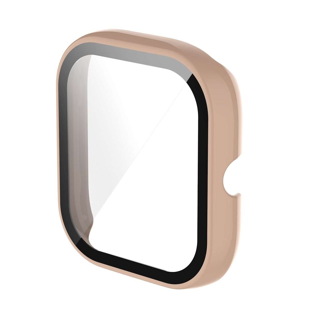 For Amazfit Bip U / Bip U Pro / Pop / Pop Pro PC + Tempered Glass Integrated Protective ... (Pink)