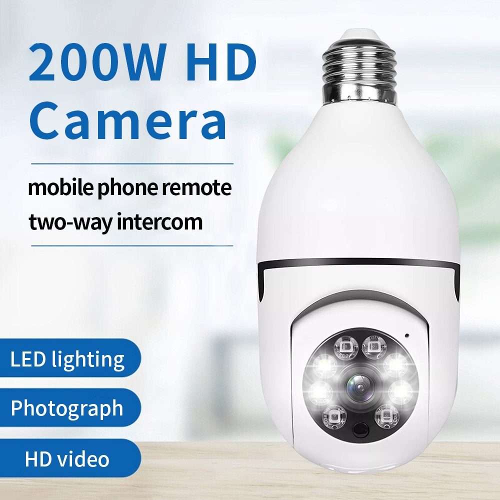 A6 2MP HD Light Bulb WiFi Camera Support Motion Detection/Two-way Audio/Night Vision/TF Card With