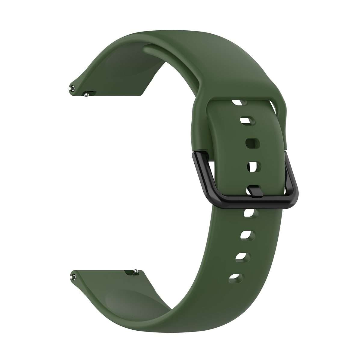 For Amazfit GTS4 Mini Solid Color Soft Silicone Watch Band, Size:S Size(Army Green)