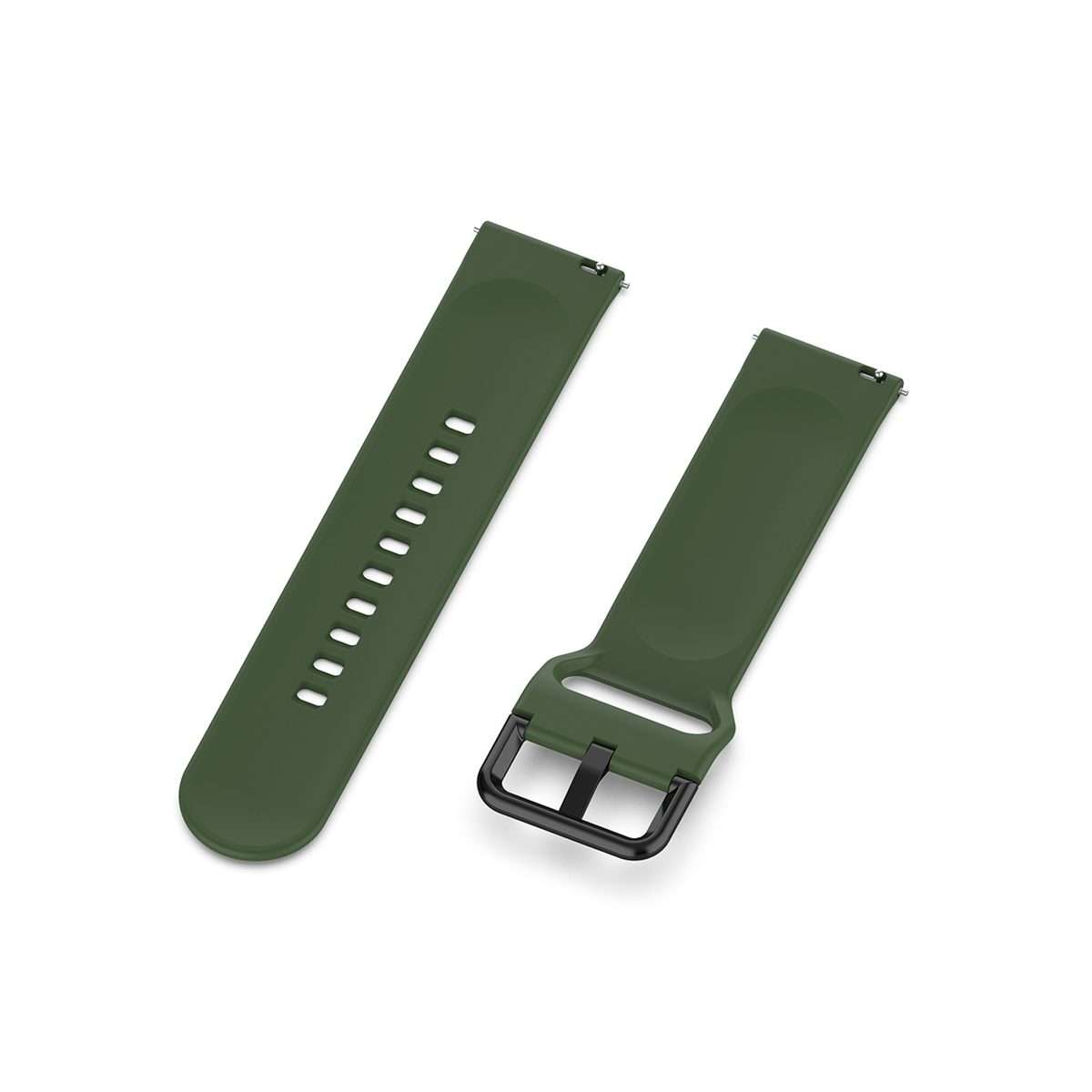 For Amazfit GTS4 Mini Solid Color Soft Silicone Watch Band, Size:S Size(Army Green)