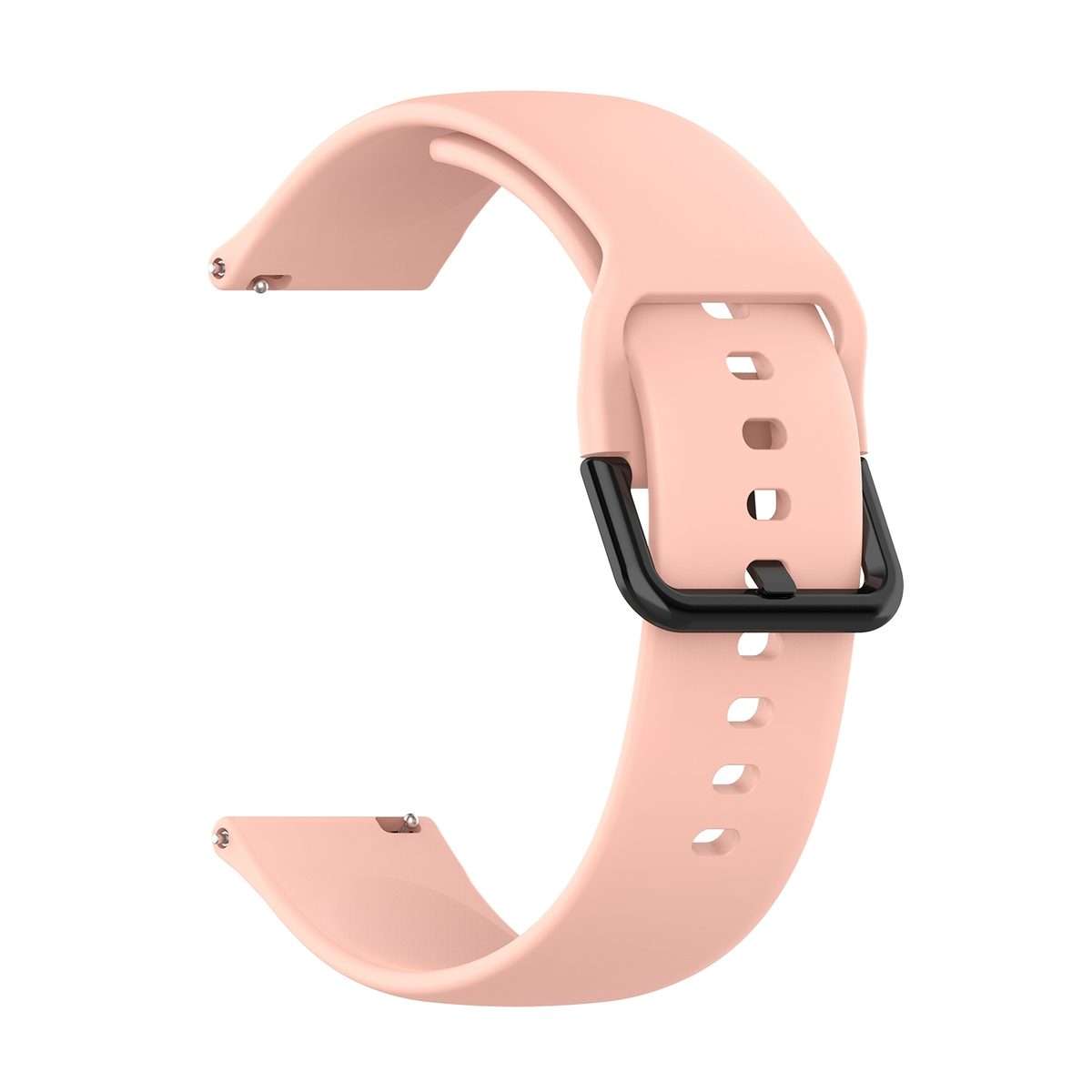 For Amazfit GTS4 Mini Solid Color Soft Silicone Watch Band, Size:S Size(Light Pink)