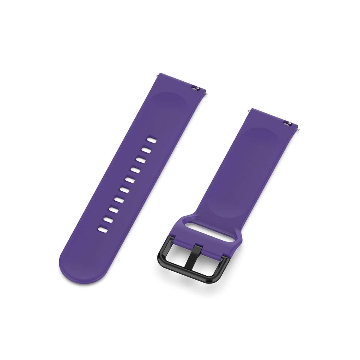 For Amazfit GTS4 Mini Solid Color Soft Silicone Watch Band, Size:S Size(Purple)