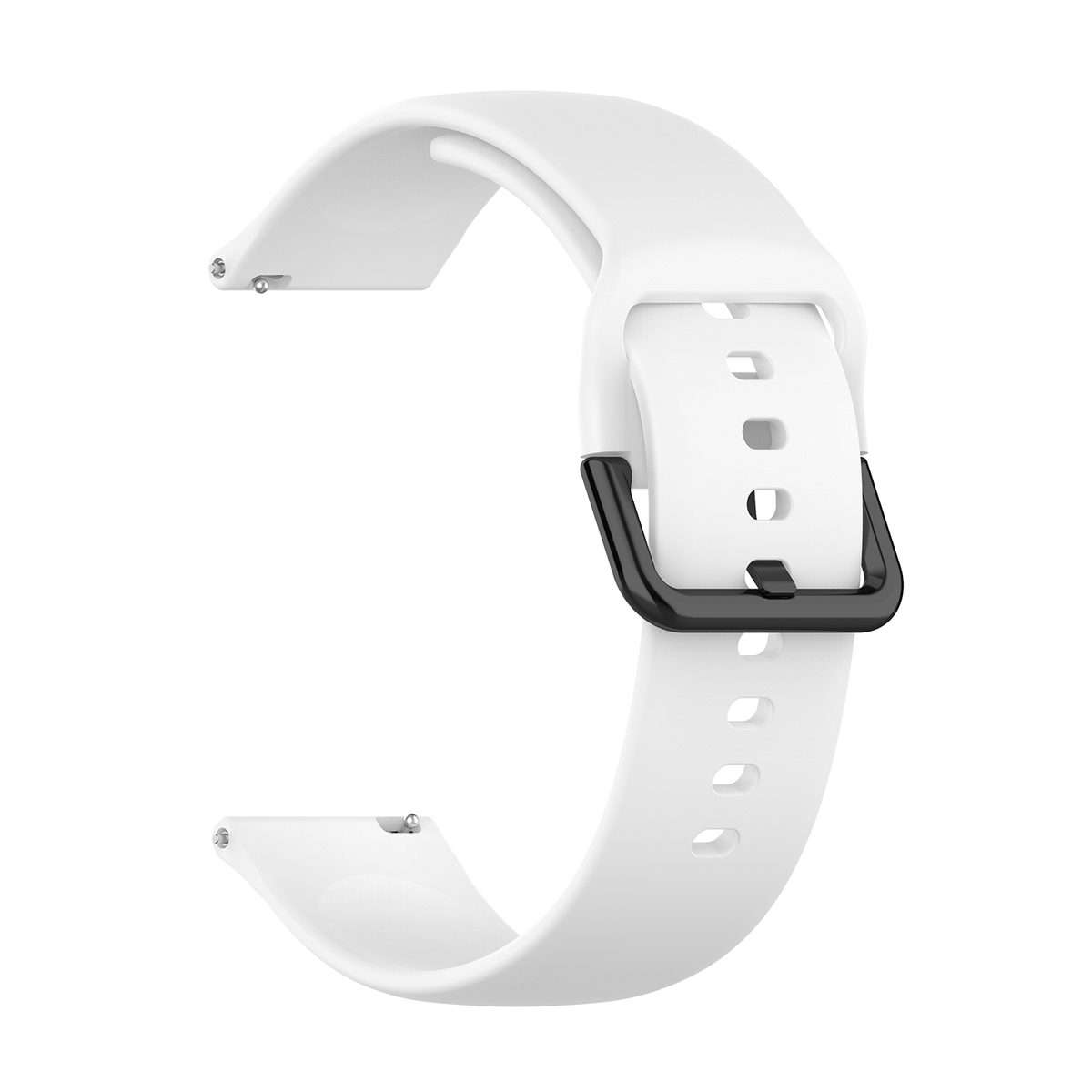 For Amazfit GTS4 Mini Solid Color Soft Silicone Watch Band, Size:Large Size(White)