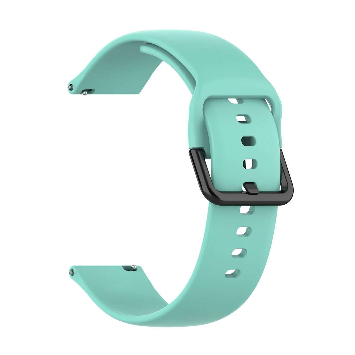 For Amazfit GTS4 Mini Solid Color Soft Silicone Watch Band, Size:Large Size(Teal)