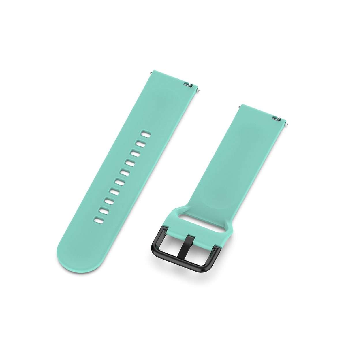 For Amazfit GTS4 Mini Solid Color Soft Silicone Watch Band, Size:Large Size(Teal)