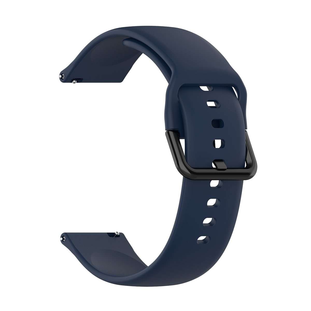 For Amazfit GTS4 Mini Solid Color Soft Silicone Watch Band, Size:Large Size(Midnight Blue)