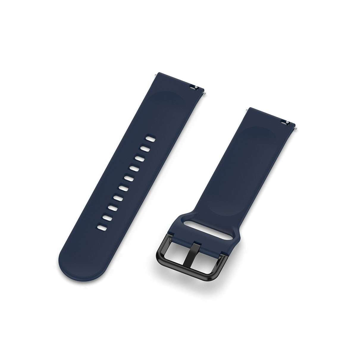 For Amazfit GTS4 Mini Solid Color Soft Silicone Watch Band, Size:Large Size(Midnight Blue)