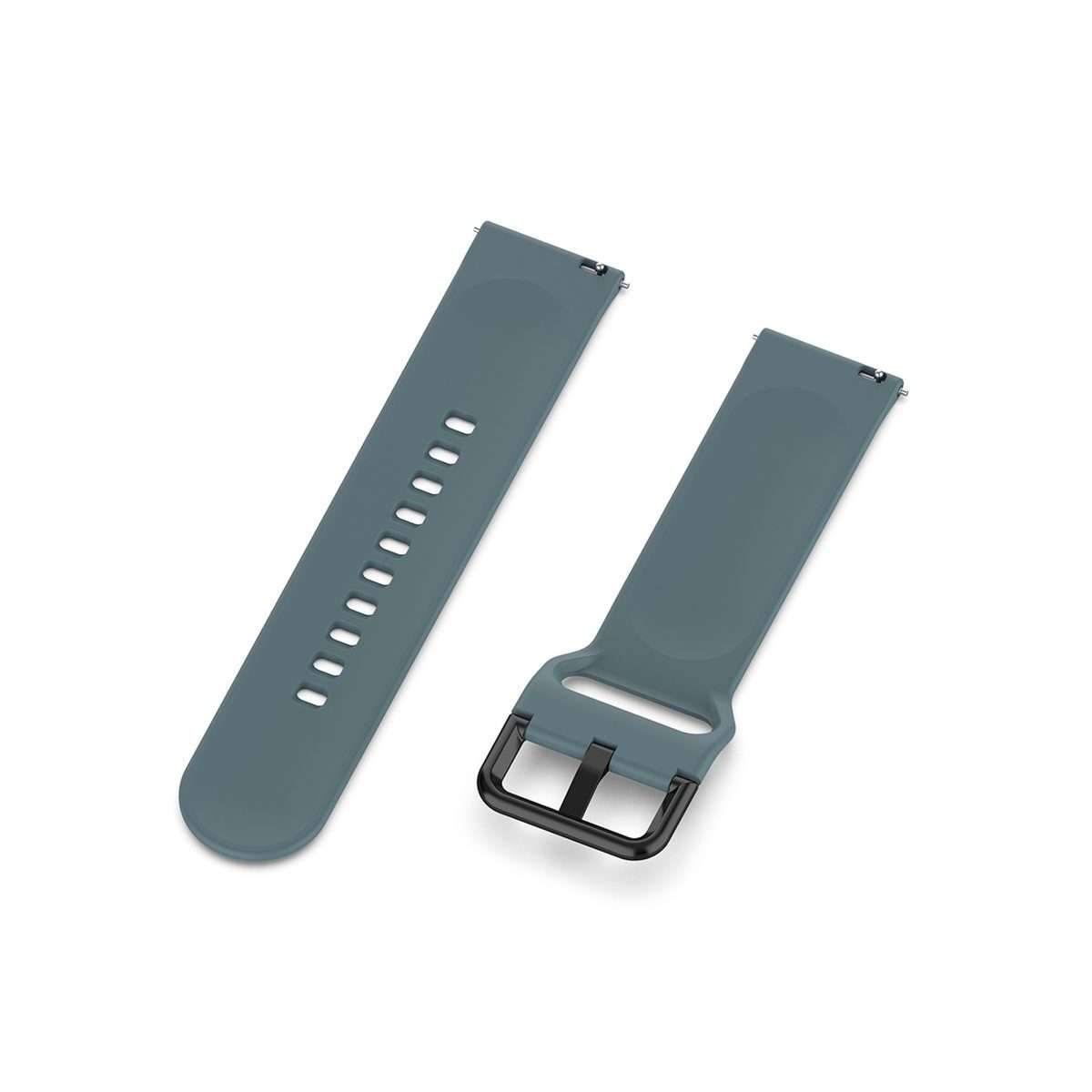 For Amazfit GTS4 Mini Solid Color Soft Silicone Watch Band, Size:Large Size(Rock Blue)
