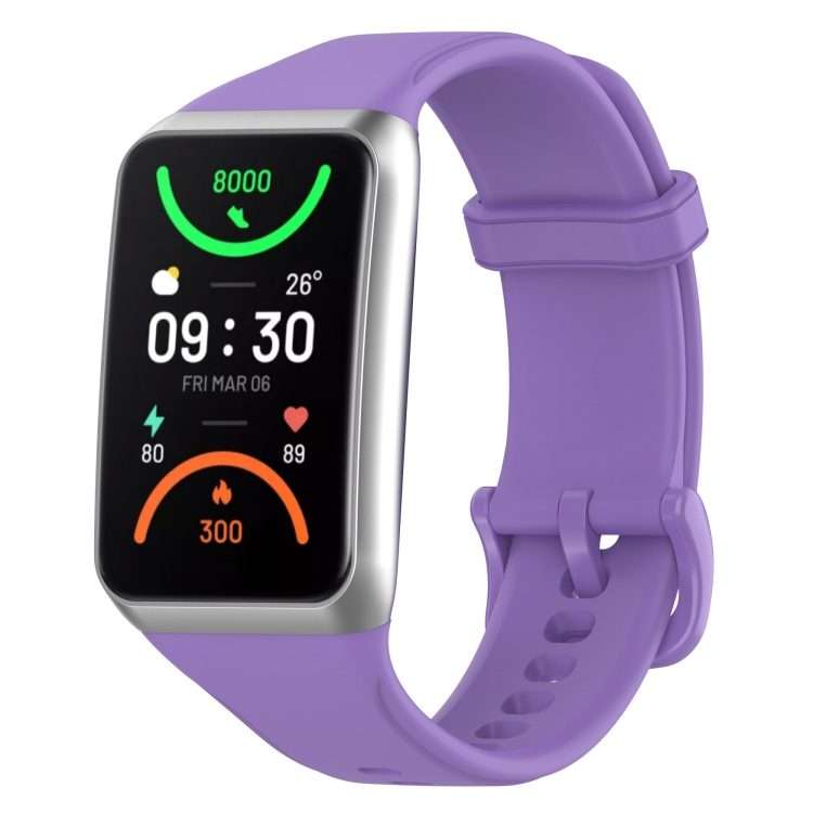 For OPPO Band 2 Solid Color Soft Silicone Watch Band(Purple)