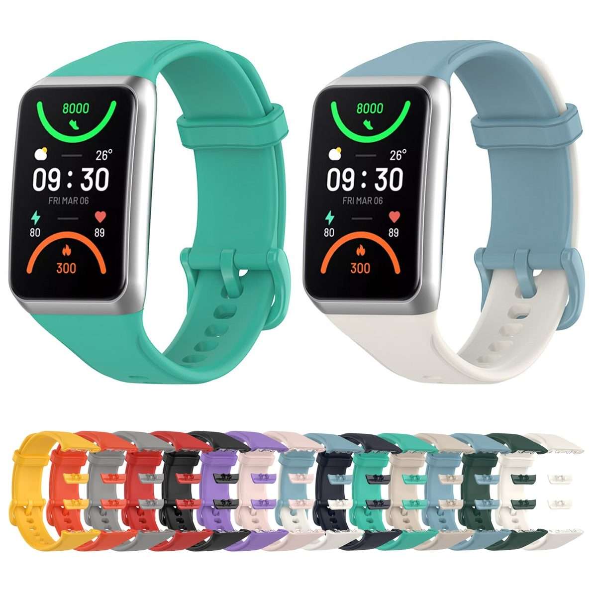 For OPPO Band 2 Solid Color Soft Silicone Watch Band(Purple)
