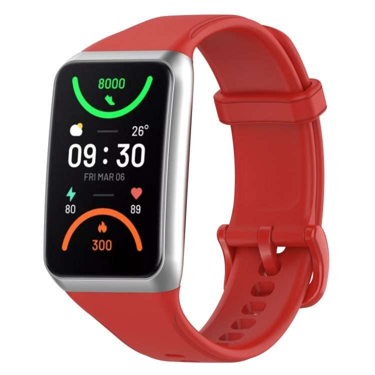 For OPPO Band 2 Solid Color Soft Silicone Watch Band(Red)