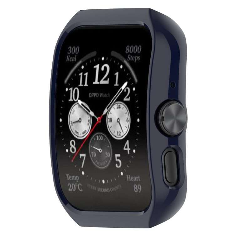 For OPPO Watch 4 Pro / 3 Pro Hydrogel Film PC Hollow Protective Case(Ink Blue)