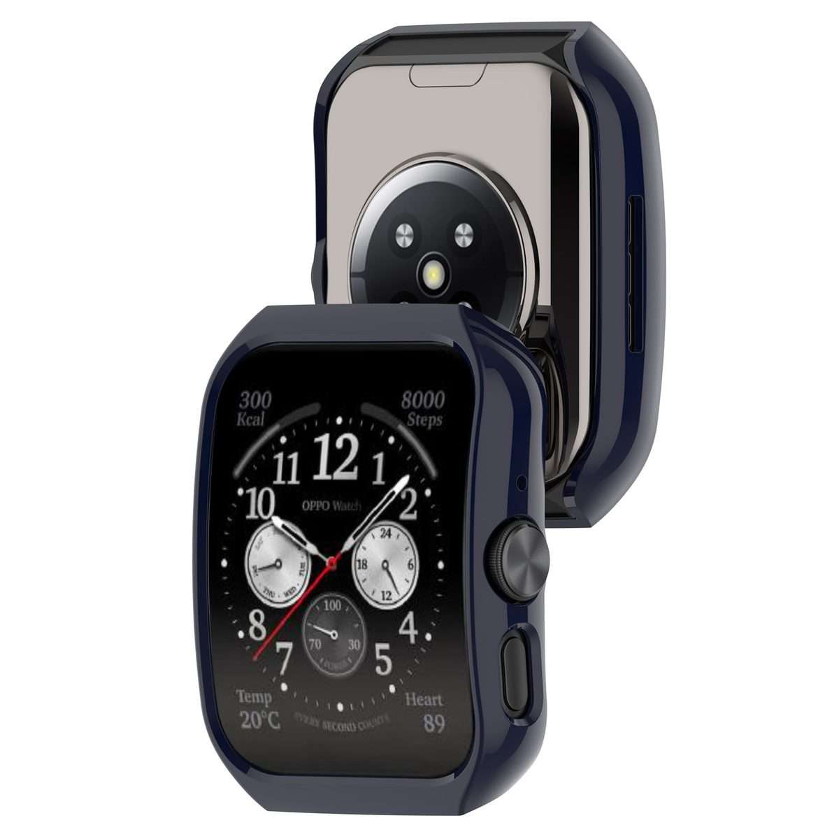 For OPPO Watch 4 Pro / 3 Pro Hydrogel Film PC Hollow Protective Case(Ink Blue)