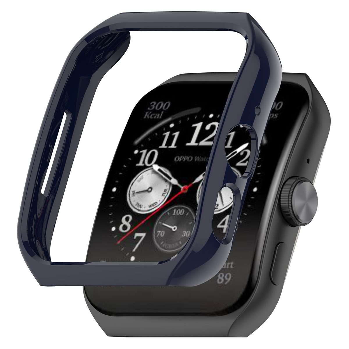 For OPPO Watch 4 Pro / 3 Pro Hydrogel Film PC Hollow Protective Case(Ink Blue)