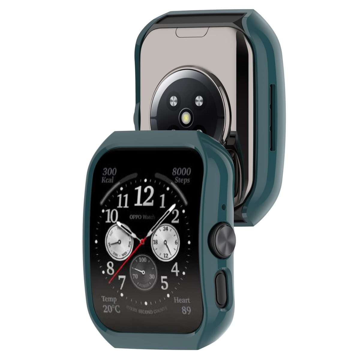 For OPPO Watch 4 Pro / 3 Pro Hydrogel Film PC Hollow Protective Case(Pine Green)