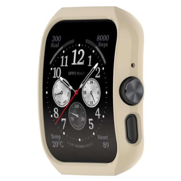 For OPPO Watch 4 Pro / 3 Pro Hydrogel Film PC Hollow Protective Case(Ivory White)