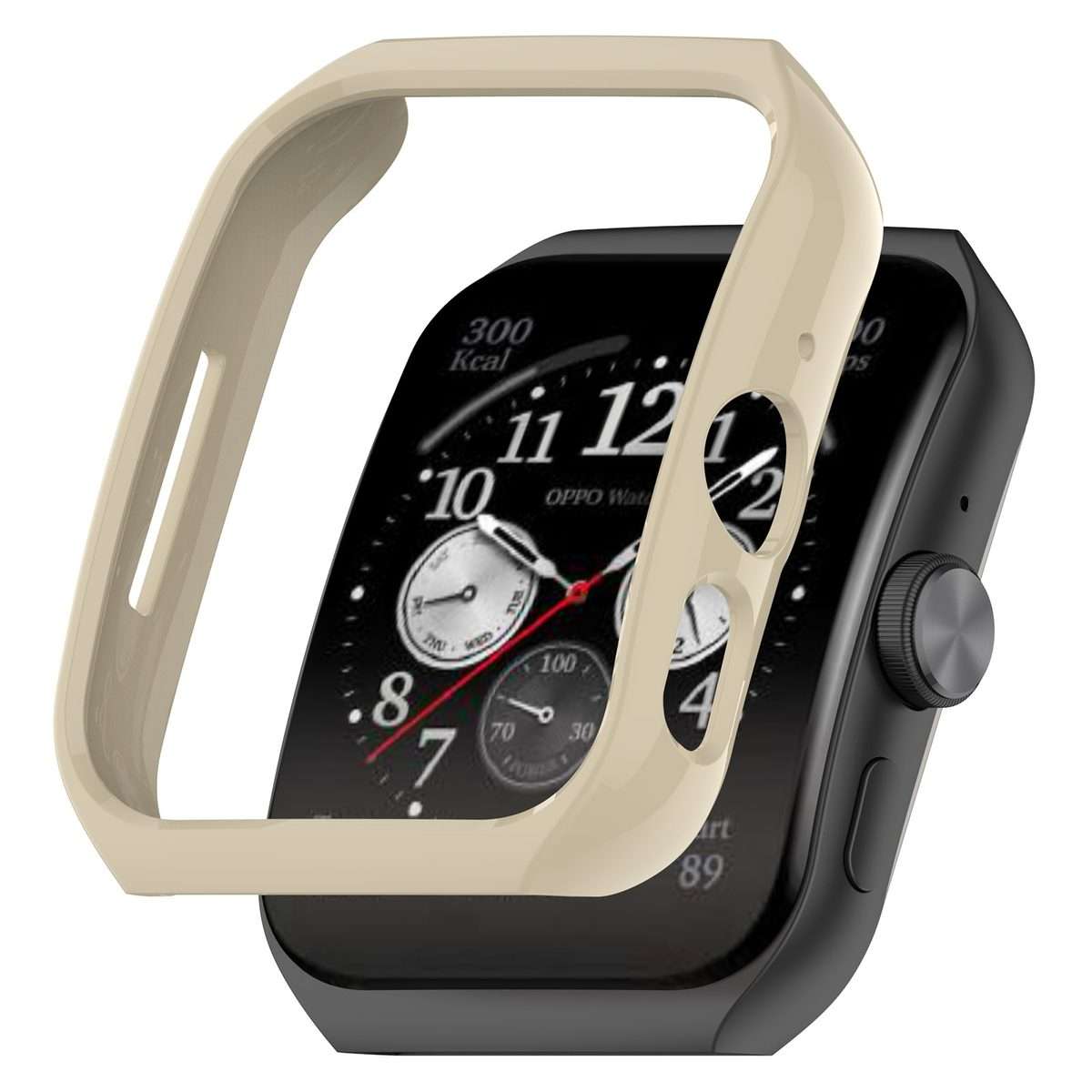 For OPPO Watch 4 Pro / 3 Pro Hydrogel Film PC Hollow Protective Case(Ivory White)