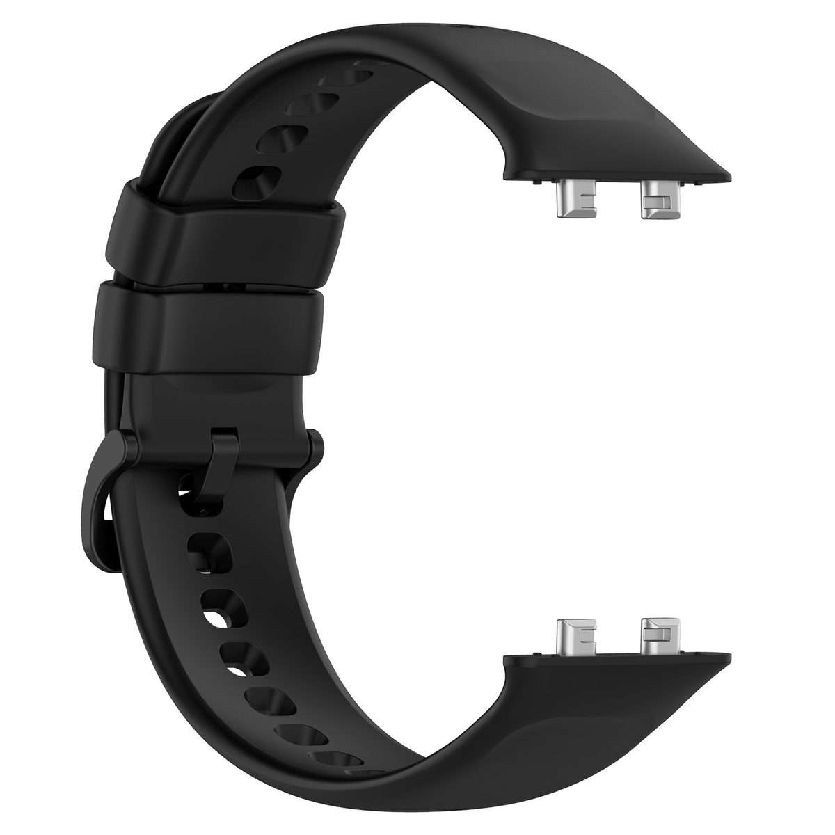 For OPPO Watch 3 Pro Solid Color Soft Silicone Watch Band(Black)