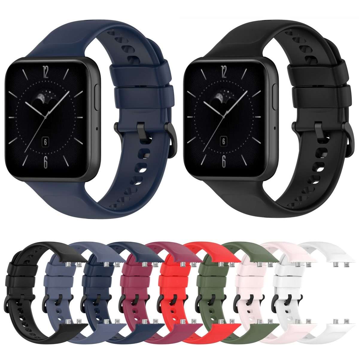 For OPPO Watch 3 Pro Solid Color Soft Silicone Watch Band(Midnight Blue)