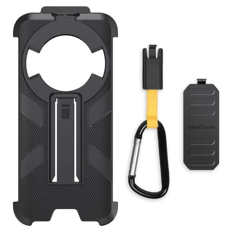For Ulefone Power Armor 16 Pro / Power Armor 16S Ulefone Back Clip Phone Case with Car ... (Black)
