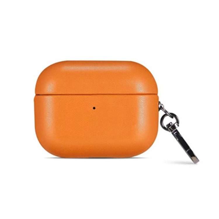 For Apple AirPods Pro 2 PU Leather Wireless Bluetooth Earphone Protective Case(Golden Brown)