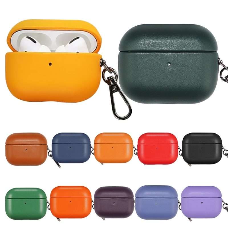 For Apple AirPods Pro 2 PU Leather Wireless Bluetooth Earphone Protective Case(Dark Green)