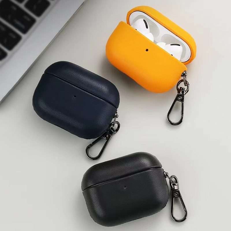 For Apple AirPods Pro 2 PU Leather Wireless Bluetooth Earphone Protective Case(Dark Green)