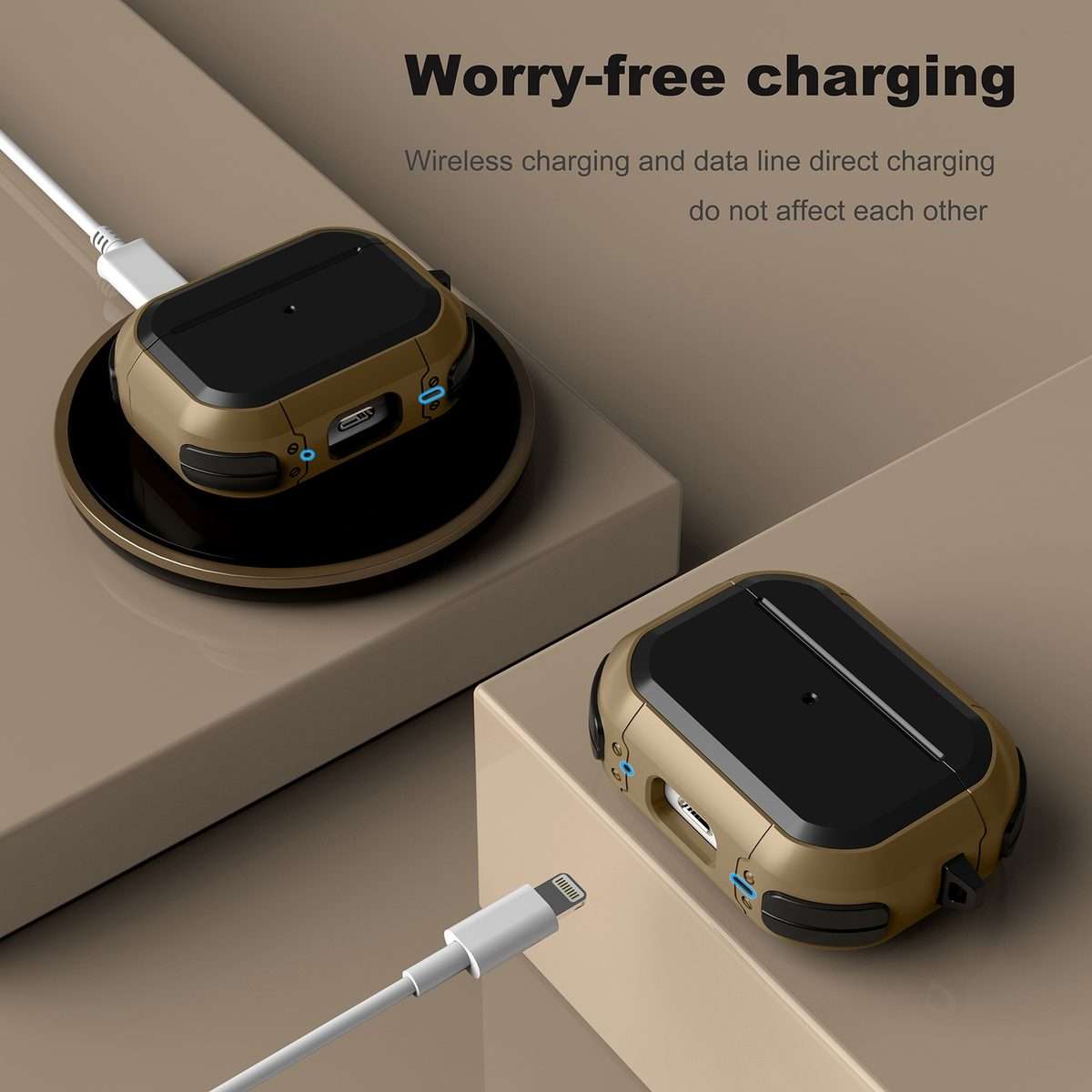 For AirPods Pro 2 Wireless Earphones Shockproof Thunder Mecha TPU Protective Case(White)