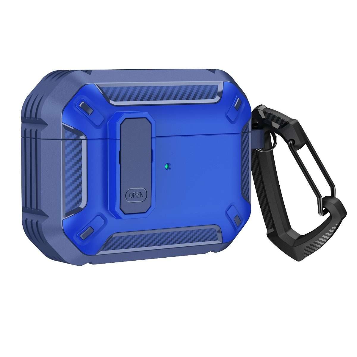 For AirPods Pro 2 Shield Shockproof Earphone Protective Case with Hook(Blue)