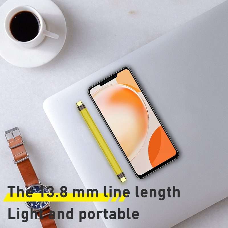 100W 10Gbps USB-C/Type-C Female to USB-C/Type-C Male FPC Flexible Data Cable, Length: ... (Yellow)