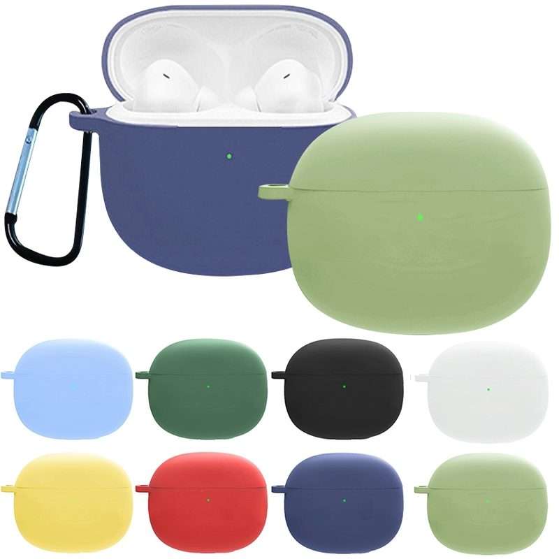 For Redmi Buds4 Pro Silicone Earphone Protective Case with D Carabiner(White)