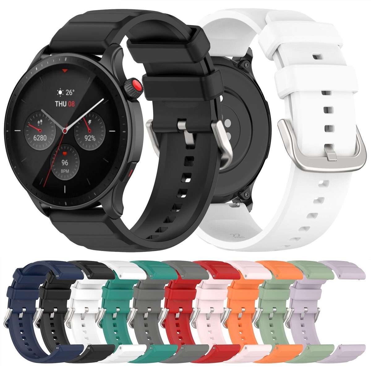 For Amazfit GTR 4 22mm Silicone Watch Band(Orange)