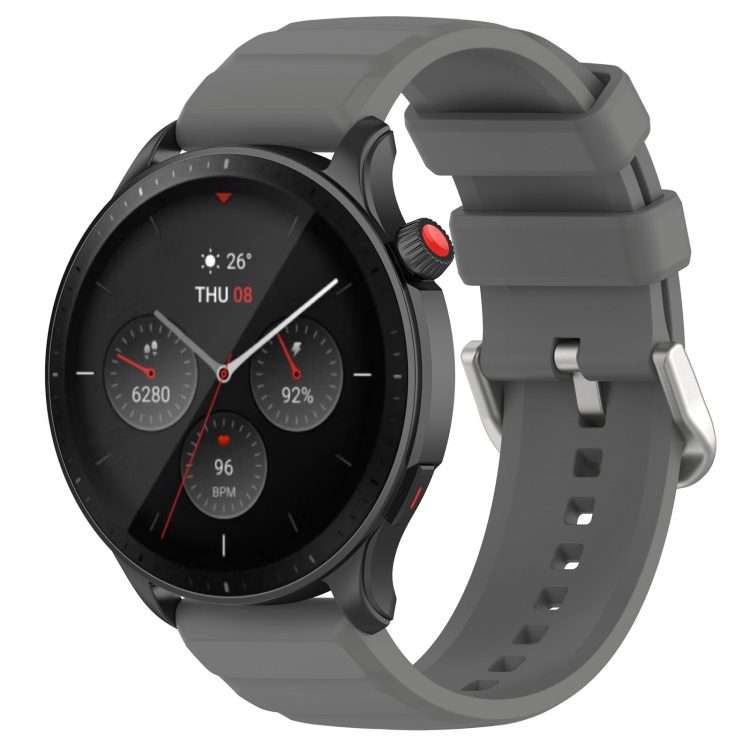 For Amazfit GTR 4 22mm Silicone Watch Band(Dark Grey)