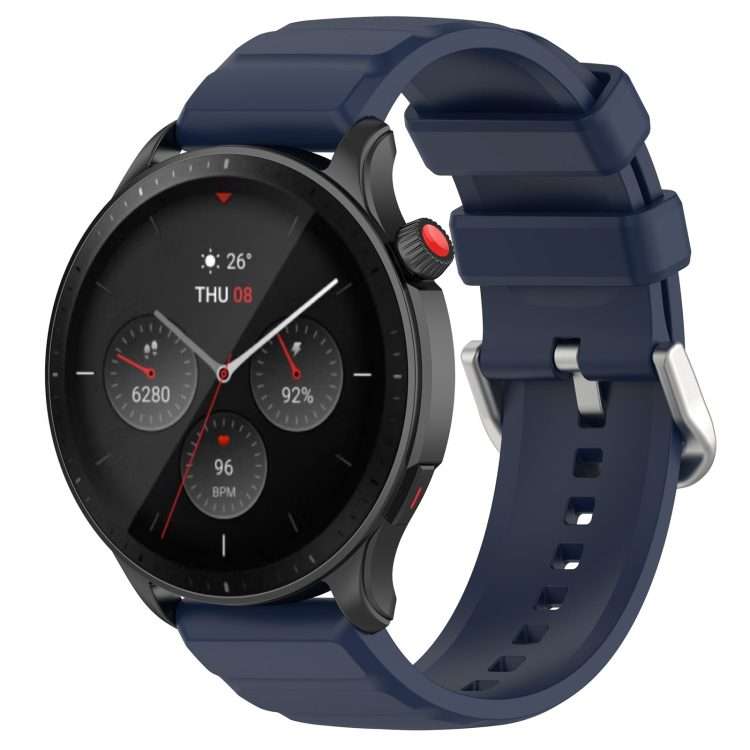 For Amazfit GTR 4 22mm Silicone Watch Band(Midnight Blue)